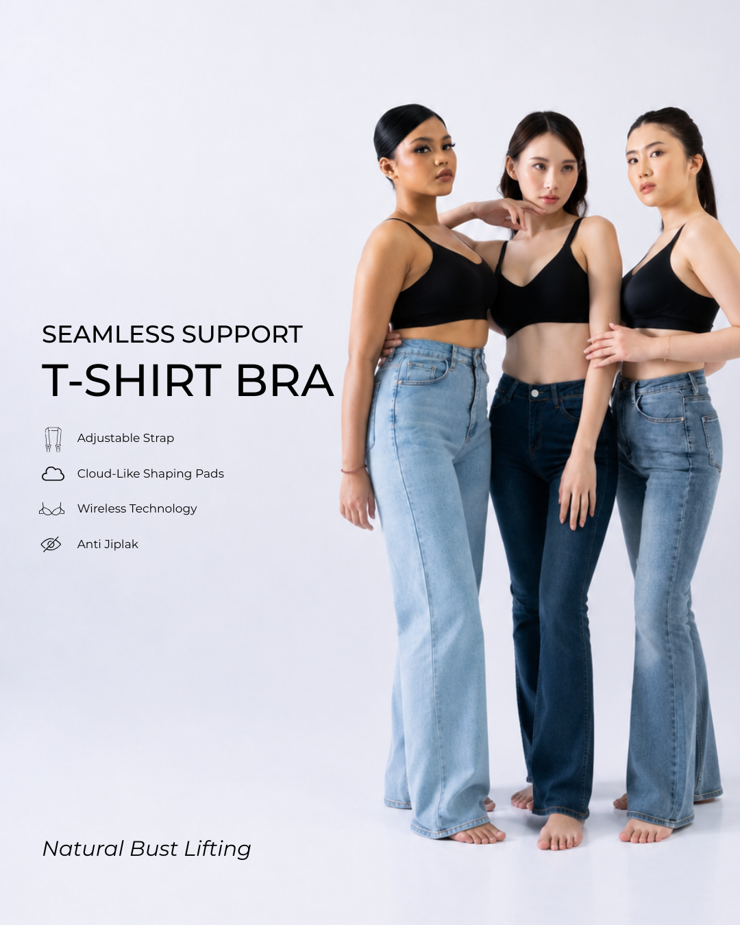 Hershape | Bra T-Shirt [Bundle - 3 PCS]